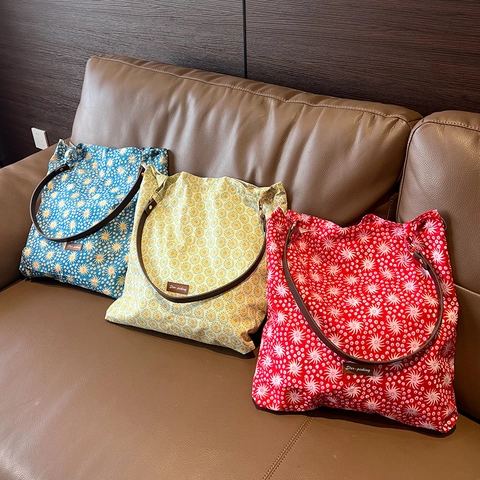 Dames Retro Bloemen Tote Bag Grote Capaciteit Polyester Katoen Schoudertas Met PU Leren Band Boheemse Casual Handtas