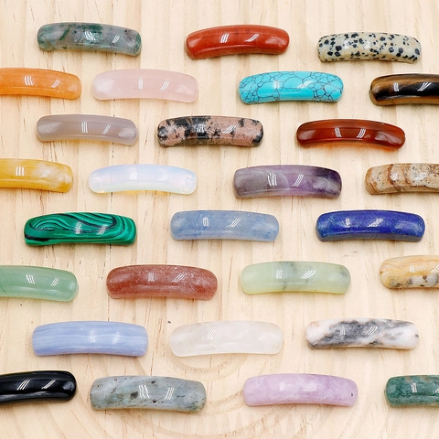 Cuentas de Tubo de Puente de Cristal Natural Ágata Piedra Semipreciosa Piedra Natural Pulida Para Creación de Joyas DIY