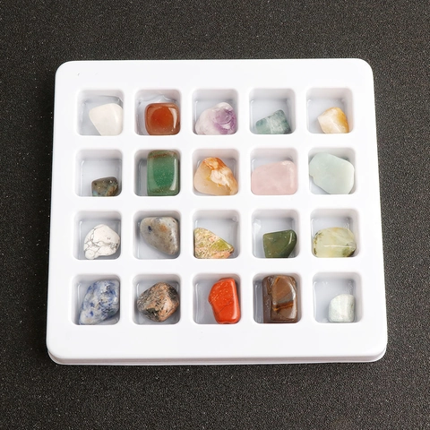 Natürliche Halbedelsteine Mineralerz Proben Kit Pädagogisches Geologisches Lernmaterial Kristall Rohsteine Geschenkbox