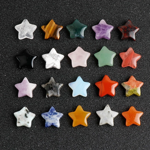 Ciondolo a Stella in Cristallo Naturale Pietra Preziosa Lucida Mini Stella per Creazione Gioielli Fai-da-te Decorazione Custodia Telefono Accessori Cristallo