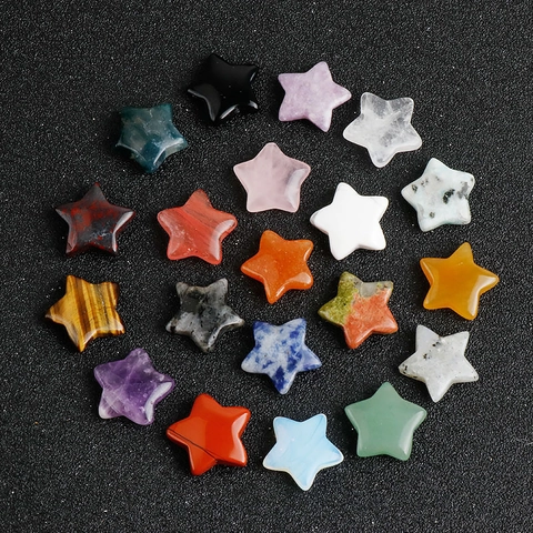 Ciondolo a Stella in Cristallo Naturale Pietra Preziosa Lucida Mini Stella per Creazione Gioielli Fai-da-te Decorazione Custodia Telefono Accessori Cristallo