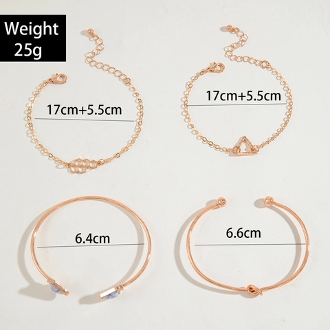 Legering Armbanden En Bangles Geometrische Driehoek Honingraat Knoop Marmer Textuur Steen Open Manchet Gelaagde Sieraden