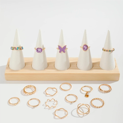 Schmetterling Lila Edelstein Ringe Legierung Straß Hohl Herz Böhmisch Vintage Mode Schmuck Für Frauen Verschiedene Stile