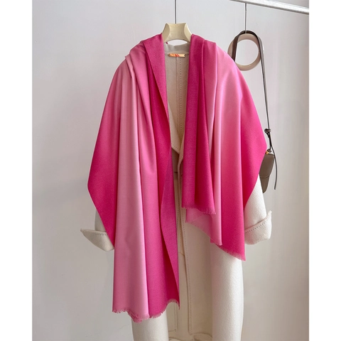 Gradient Imitation Cashmere Scarf Large Long Wrap Shawl With Tassels Soft Warm Winter Fashion Accessories For Women