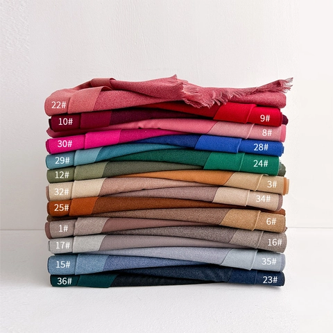 Imitation Cashmere Scarf Large Shawl For Women Reversible Solid Color Soft Warm Winter Accessory With Tassel Fringe