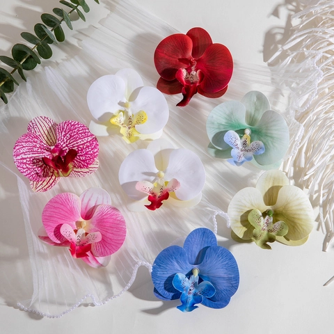 Übergroße Simulation Stoff Orchidee Blume Ohrringe Und Ring Böhmische Tropische Urlaub Stil Florale Schmuck Für Frauen