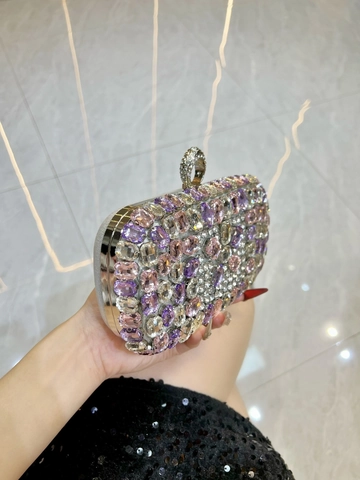 Luxus Abendtasche Clutch Mit Strass Kristallen Ringgriff Hartschale Party Hochzeit Handtasche Abnehmbare Kette