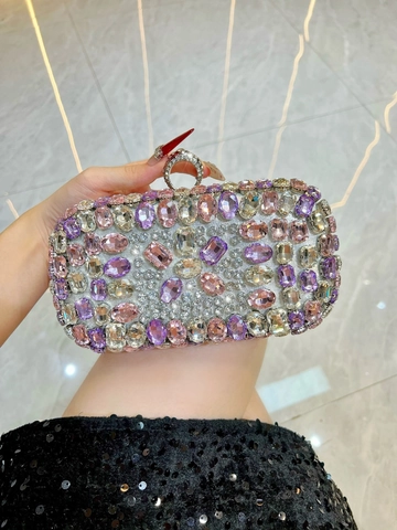 Luxus Abendtasche Clutch Mit Strass Kristallen Ringgriff Hartschale Party Hochzeit Handtasche Abnehmbare Kette