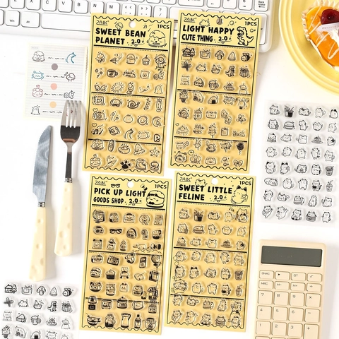 Klarsicht Silikonstempel DIY Scrapbooking Planer Dekoration Transparente Gummistempel Für Tagebuch Notizbuch Basteln Niedliche Cartoon Stile
