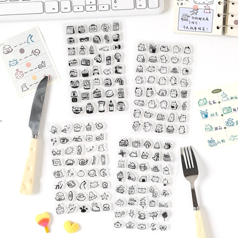 Klarsicht Silikonstempel DIY Scrapbooking Planer Dekoration Transparente Gummistempel Für Tagebuch Notizbuch Basteln Niedliche Cartoon Stile