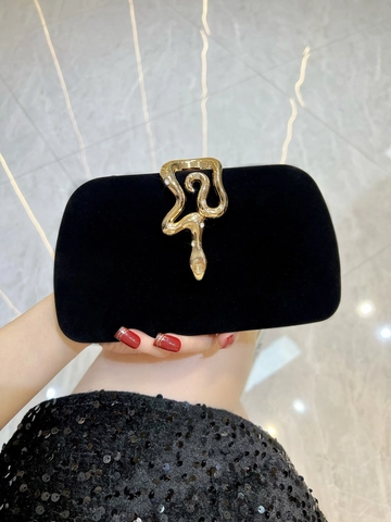 Luxus Samt Abend Clutch Tasche Für Damen Mit Metall Schlangenschnalle Strass Eingelegt Kette Umhängetasche Für Hochzeit Party