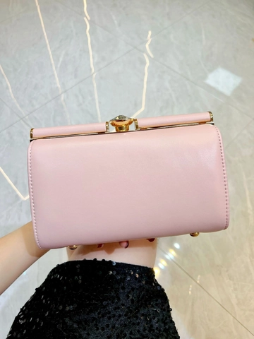 Bolso De Noche Clutch Mujer Cuero PU Hebilla Cristal Cadena Dorada Boda Fiesta Bolso De Mano Formal