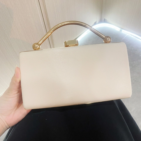 Elegante Borsa Da Sera Clutch In Pelle PU Con Manico In Metallo Chiusura Cristallo Tracolla Catena Per Matrimonio Festa Donna