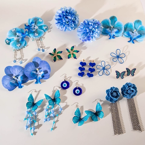 Handgefertigte Stoff Blumen Schmetterling Ohrhänger Mit Langer Perlen Quaste Ohrringstecker Romantischer Schmuck Damen