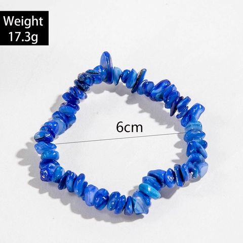 Pulsera De Chips De Piedra Natural Gema Irregular Elástica Hecha A Mano Bohemio Vintage Joyería Para Mujeres Hombres
