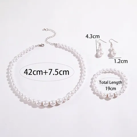 Imitation Artificial Pearl Jewelry Set With Butterfly Star And Coin Pendants Necklace Bracelet Earrings For Women Elegant Fashion