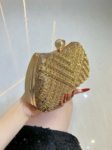 Elegante Borsa Da Sera Con Strass E Chiusura In Perla Artificial Catena Metallica Rimovibile Lusso Borsa Da Mano Per Feste E Matrimoni