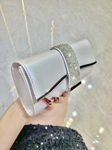 Women Rhinestone Evening Clutch Bag Elegant Banquet Handbag With Detachable Chain Strap For Wedding Party Gift