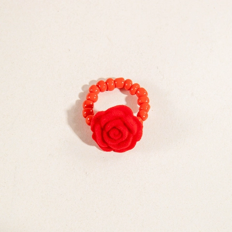 Mode Kreative Rote Rose Harz Perlenring Herzform Vergoldete Legierung Ring Geschenkbox Für Damen Valentinstag Schmuck