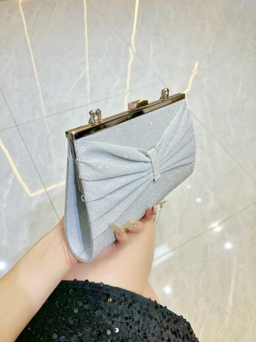 Bolso De Noche Brillante Con Asa Redonda De Metal Y Diseño De Lazo Plisado Para Mujeres Boda Fiesta Cena Bolso Elegante