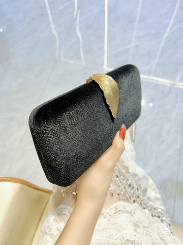 Damen Vintage Samt Abendtasche Goldene Metallblatt Schnalle Elegante Schultertasche Mit Kette Für Hochzeit Bankett Party