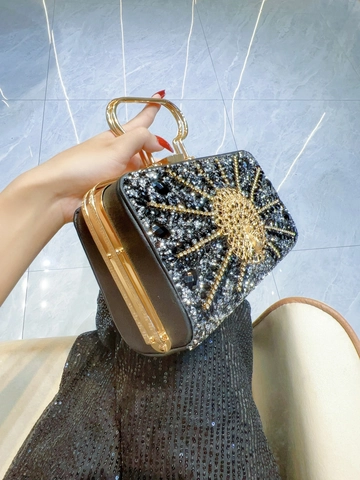 Pochette Da Sera Con Strass Pavone Borsa Di Lusso Con Manico In Metallo Per Matrimonio Festa Banchetto Accessorio Formale Elegante