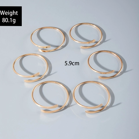Minimalistische Gelegeerde Open Armbanden Gepolijst Goudkleurig Verstelbaar Spiraalontwerp Geometrische Stapelbare Sieraden Dames