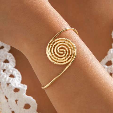 Collana E Bracciale A Vortice A Spirale Geometrica Gioielli In Ferro Placcato Oro Minimalista Per Donna Accessorio Di Moda
