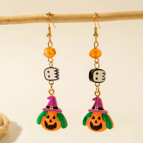Halloween Ohrringe Set Geist Kürbis Totenkopf Spinne Netz Augapfel Hängeohrringe Gruselig Gothic Party Schmuck Für Damen