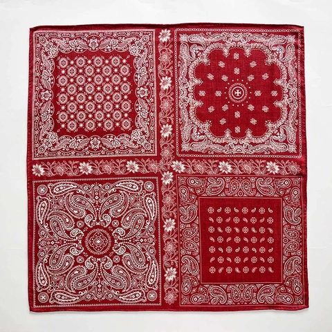Retro Paisley Floral Printed Square Scarf Mulberry Satin Wool Blend Contrast Color Elegant Vintage Wrap