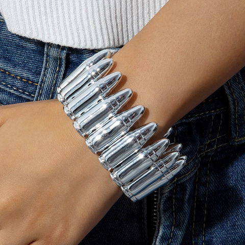 Kugelform Elastisches Armband CCB Beschichtet Punk Gothic Industrial Stil Für Herren Damen Mode Accessoire