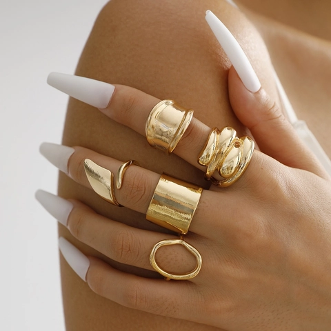 Onregelmatige Geometrische Ringen Van Legering Minimalistische Dikke Open Ringen Voor Dames Heren Moderne Sieraden
