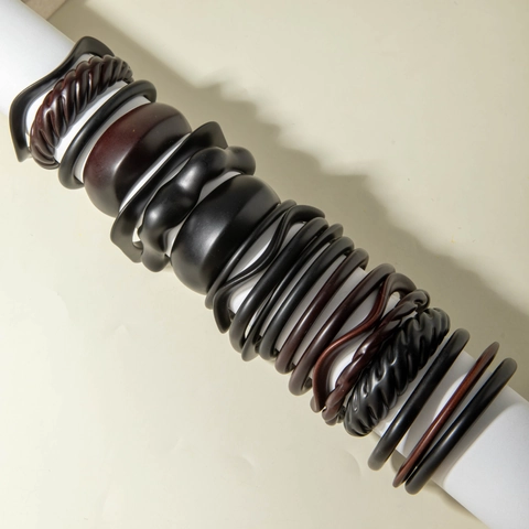 Minimalistischer Geometrischer Acryl Armreif Gedreht Welle Quadratisch Rund Matt Modisch Ins Stil Damen Schmuck