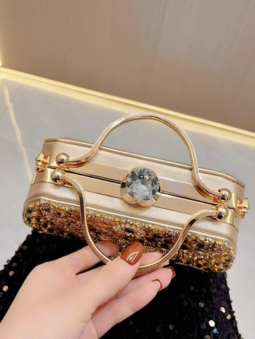 Borsa Da Sera Donna Lusso Strass Farfalla Cristallo Matrimonio Festa Banchetto Manico In Metallo Con Catena