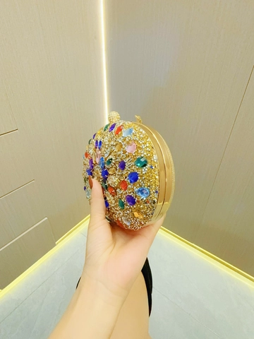 Luxuriöse Legierung Strass Edelstein Abendtasche Für Damen Muschelform Clutch Handtasche Für Hochzeit Party Formelles Bankett Schmucktasche
