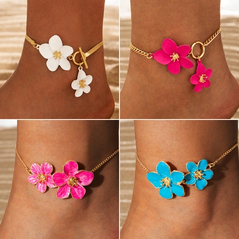 Flower Shell Pendant Jewelry Alloy Acrylic Enamel Summer Beach Style Women Vacation Accessories