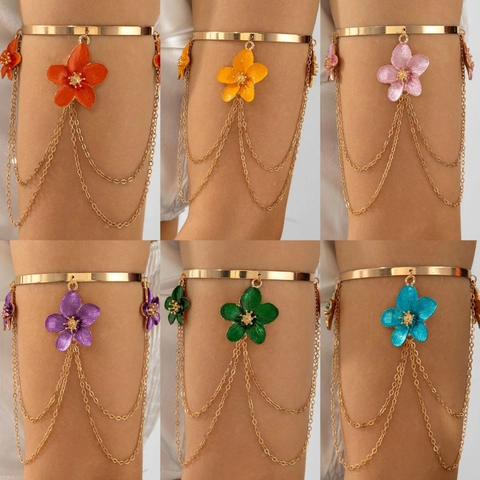 Flower Shell Pendant Jewelry Alloy Acrylic Enamel Summer Beach Style Women Vacation Accessories