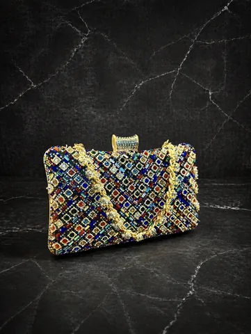 Luxury Rhinestone Evening Bag For Women Elegant Crystal Banquet Wedding Party Purse Gold Silver Black Red Green Clutch