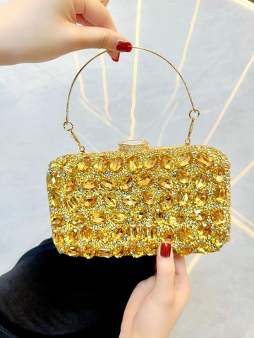 Luxury Rhinestone Evening Clutch Bag For Women Sparkling Diamond Wedding Party Handbag Metal Frame Velvet Lining