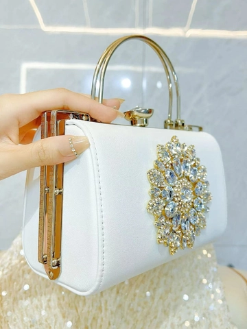 Borsa Da Sera Di Lusso Con Fiore Di Strass Guscio Rigido Pochette Per Matrimonio Festa Banchetto Elegante