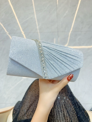 Abendhandtasche Glitter Plissee Stoff Strass Umschlagtasche Mit Kette Für Hochzeit Party Formell