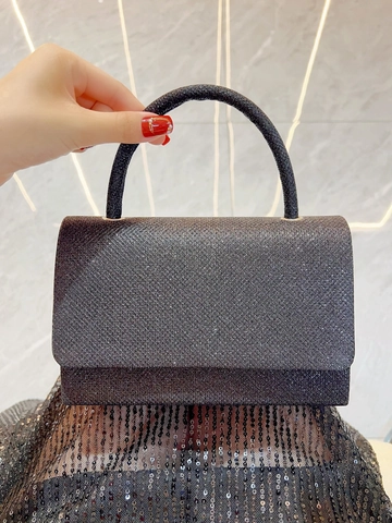 Bolso De Noche Brillante Elegante Con Lentejuelas Bolso De Mano Pequeño Cuadrado Para Mujer Banquete Fiesta Boda Con Asa Y Cadena