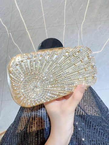 Luxuriöse Strass Abendtasche Für Damen Sonnenstrahl Muster Metallrahmen Handtasche Für Hochzeit Bankett Party Soziale Veranstaltungen