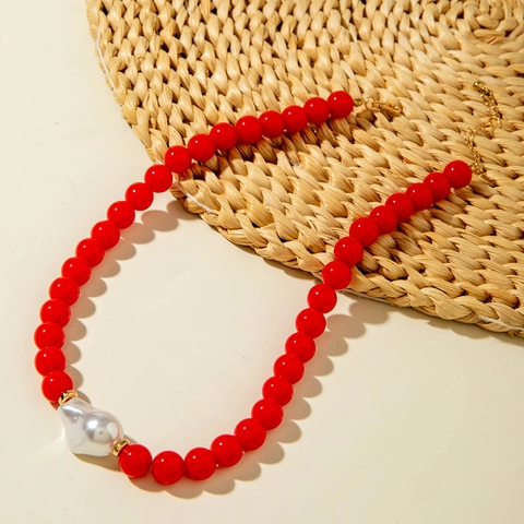Collana E Bracciale Di Perline In Acrilico Colorate In Lega Con Imitazione Perla Artificial Barocca Gioielli Estivi Da Donna