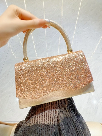 Damen Glitzer Abendtasche Pailletten Handtasche Mit Metallgriff Abnehmbarer Kette Für Hochzeit Party Flap Clutch