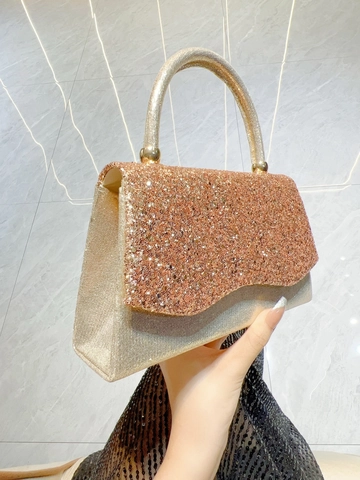 Damen Glitzer Abendtasche Pailletten Handtasche Mit Metallgriff Abnehmbarer Kette Für Hochzeit Party Flap Clutch