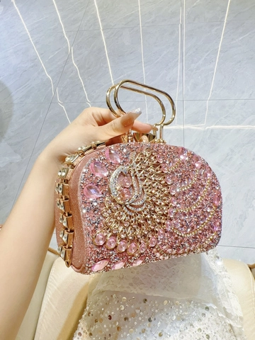 Luxe Avondclutch Met Strass En Pailletten Handtas Tas Met Metalen Handvat Edelsteensluiting Elegant Voor Bruiloft