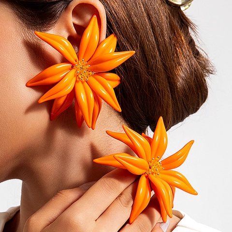 Orecchini A Fiore Sorprendenti E Collana Con Ciondolo Floreale Resina Gioielli Esagerati Per Donna Moda Festa Vacanze