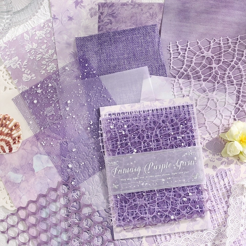 Vintage Scrapbooking Materiaalpakket Papier Vellum Jacquard Gaas Sheer Fabric Shadow Serie DIY Journaling Benodigdheden