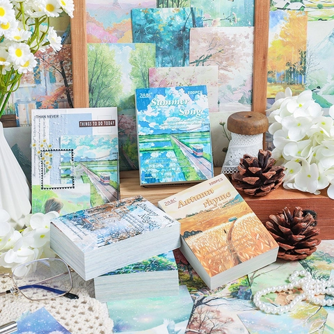 Papier Mémo À Thème Saisons Vintage Illustration Aquarelle Matériau Non Adhésif Pour Le Scrapbooking Et Le Journal DIY